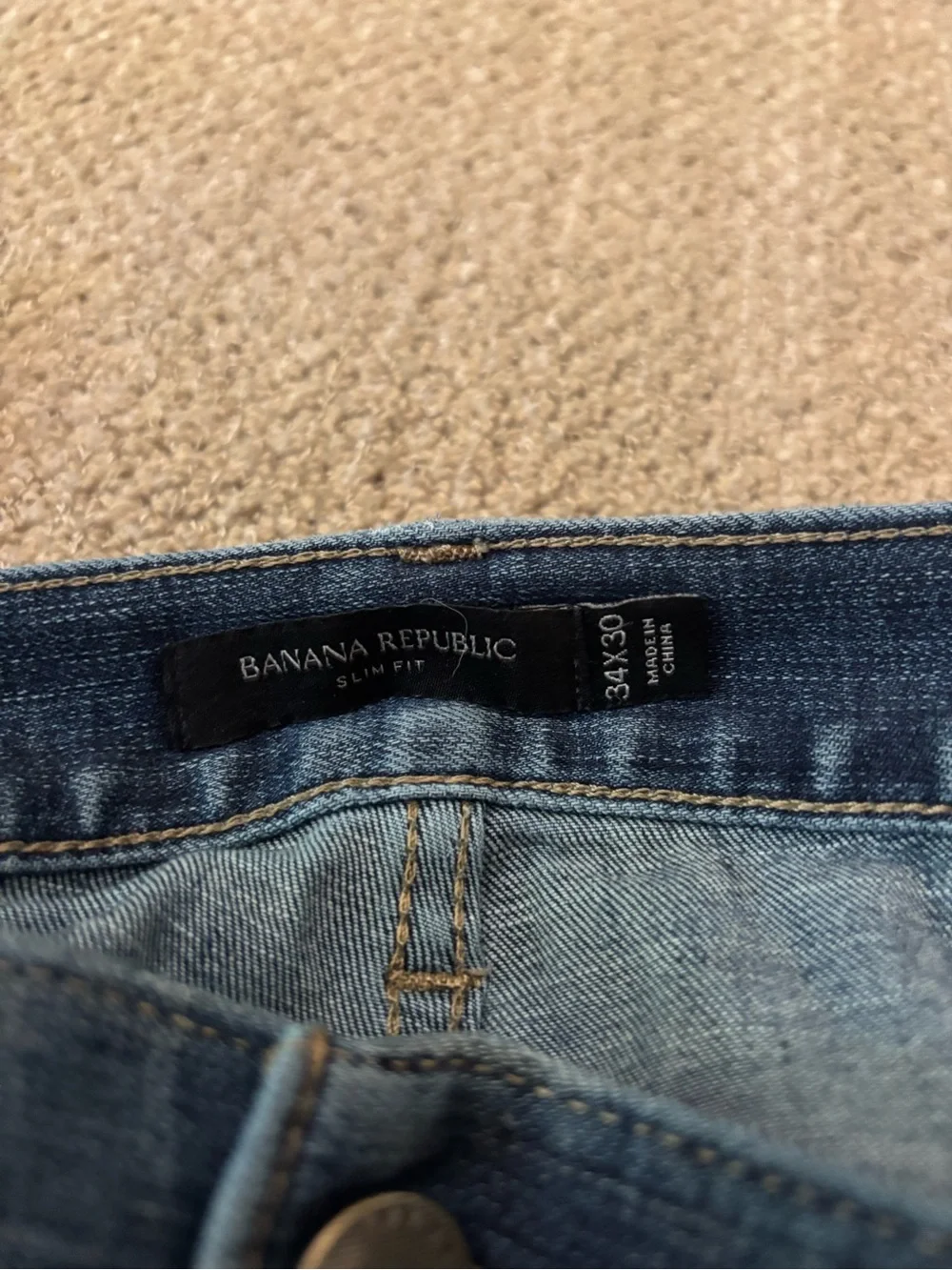 Banana Republic Men's Mid Blue Straight Jeans